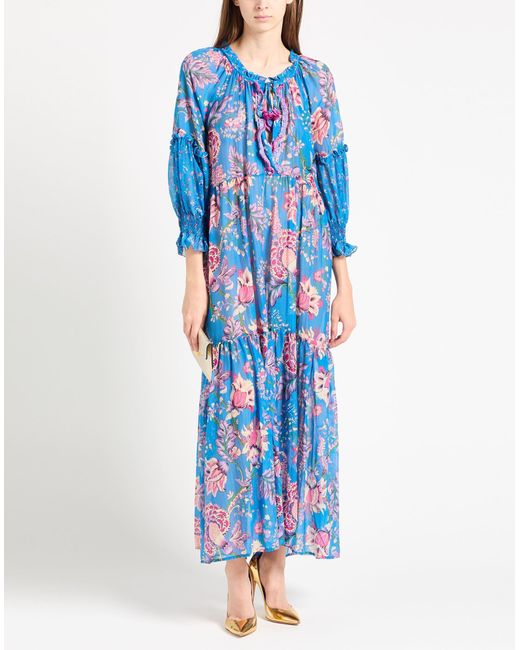 Anjuna Blue Maxi Dress Cotton, Silk