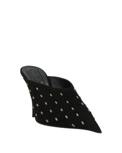 Mugler Black Mules & Clogs Leather