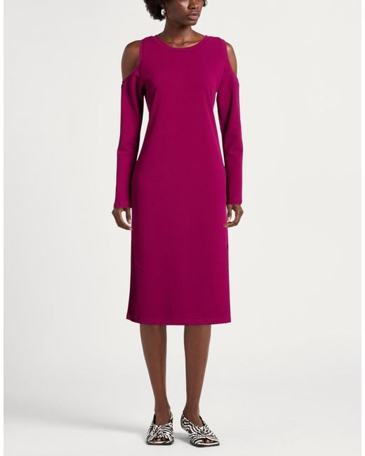 Toy G. Purple Midi Dress Polyester, Elastane