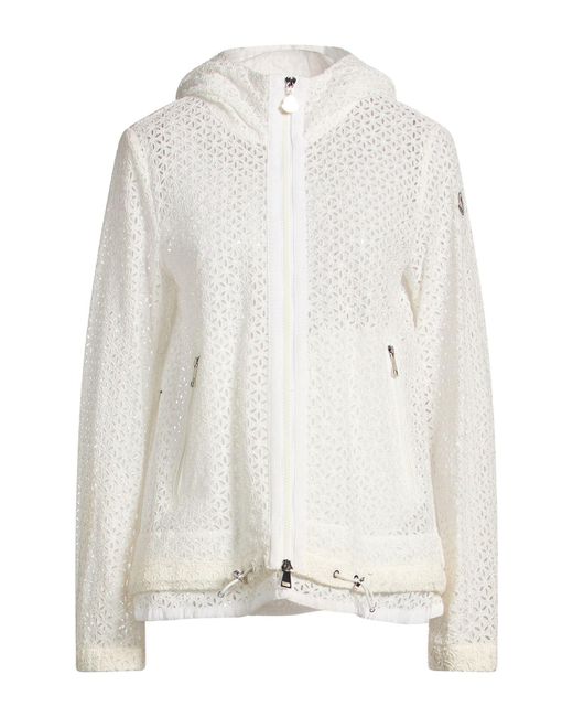 Moncler White Ivory Jacket Cotton, Polyamide, Polyester