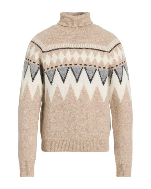 Peserico Natural Turtleneck Alpaca Wool, Cotton, Polyamide, Merino Wool, Wool for men