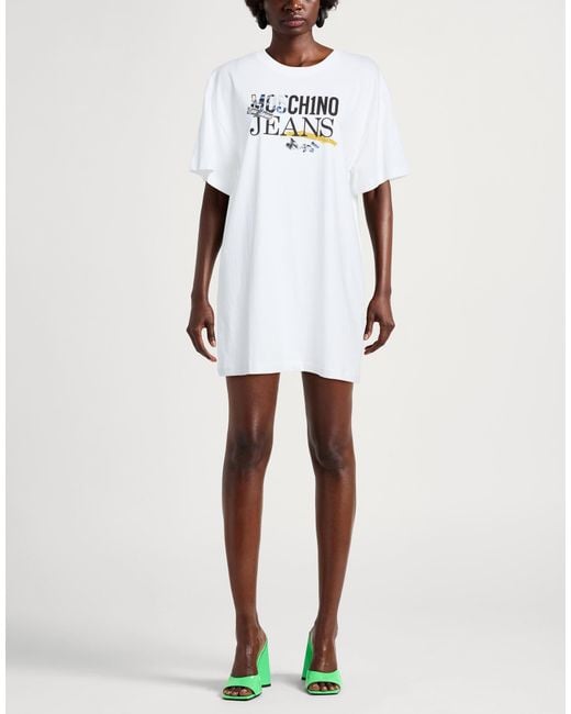 Moschino White Mini Dress Cotton