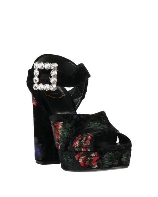 Roger Vivier Black Sandals Textile Fibers