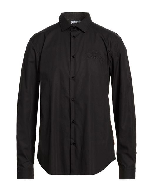 Just Cavalli Black Shirt Cotton for men