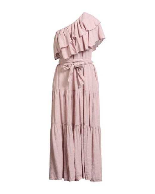 Pearl & Caviar Pink Maxi Dress Cotton, Tencel, Linen