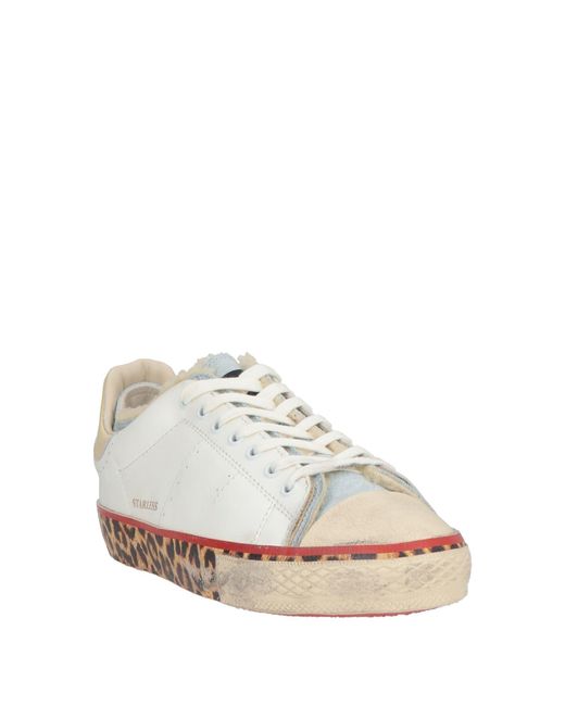 HIDNANDER White Ivory Sneakers Leather, Textile Fibers