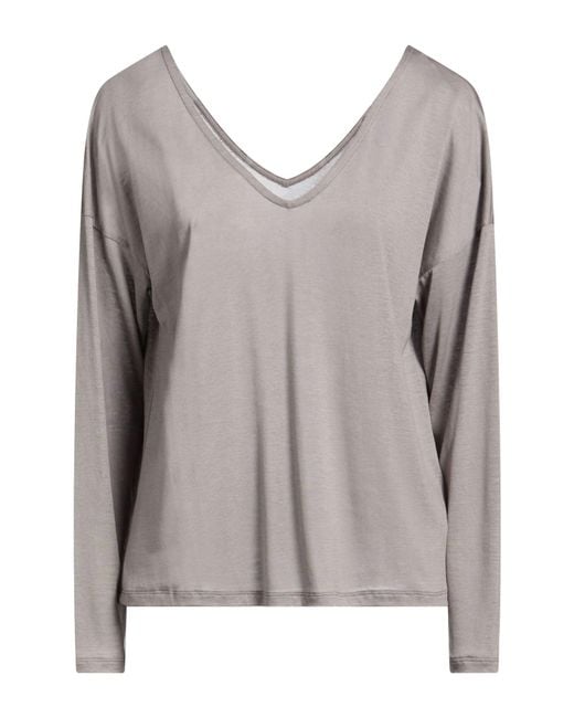 Majestic Filatures Gray T-Shirt Lyocell, Silk