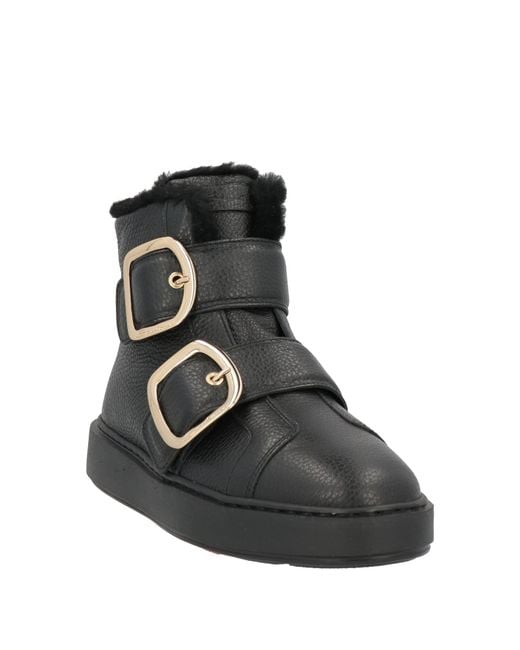 Santoni Black Ankle Boots