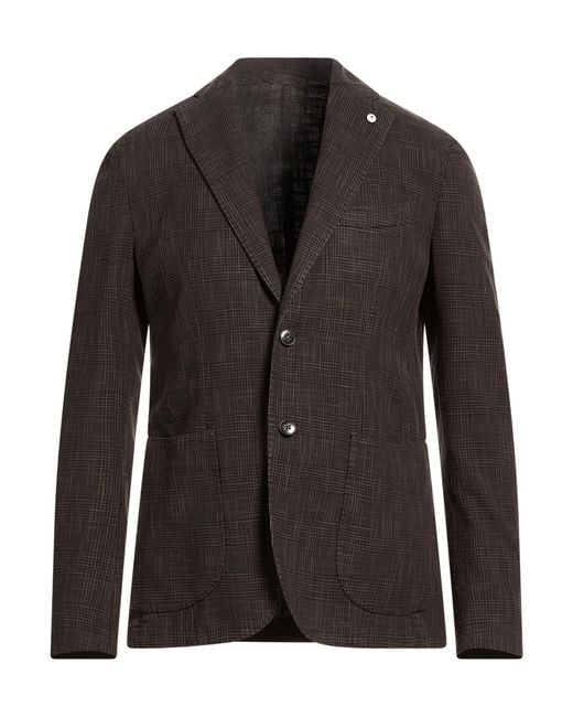 L.b.m. 1911 Black Blazer Cotton, Silk for men