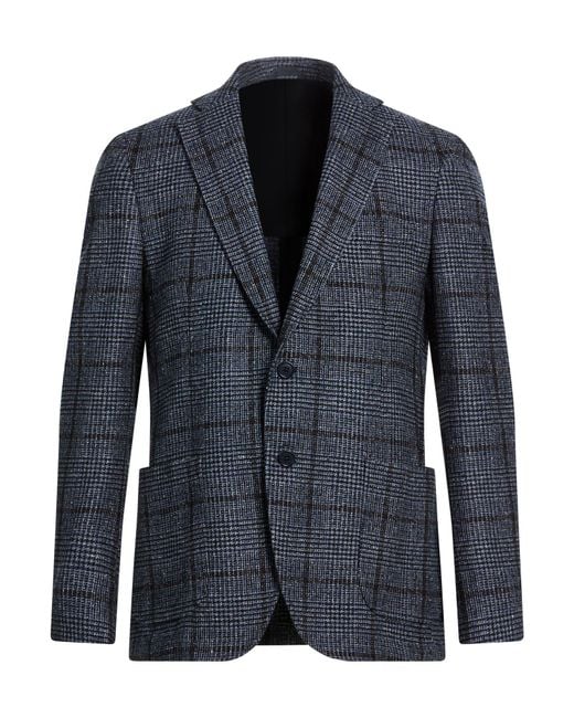 Tombolini Blue Midnight Blazer Wool, Cotton, Linen for men