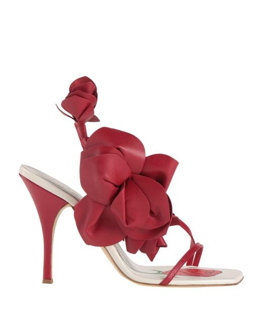 Magda Butrym Red Sandals Calfskin