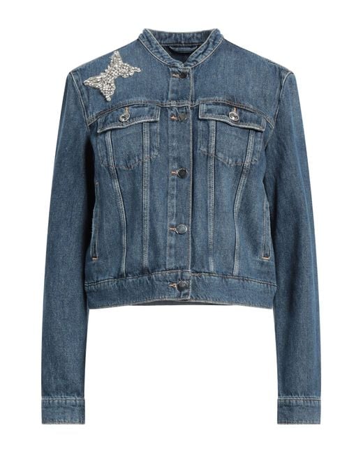 Guess Blue Denim Outerwear Cotton