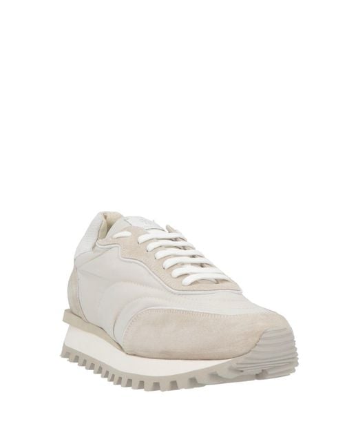 Eleventy White Sneakers Leather, Textile Fibers for men