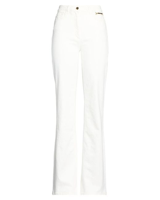 Elisabetta Franchi White Ivory Jeans Cotton, Elastane