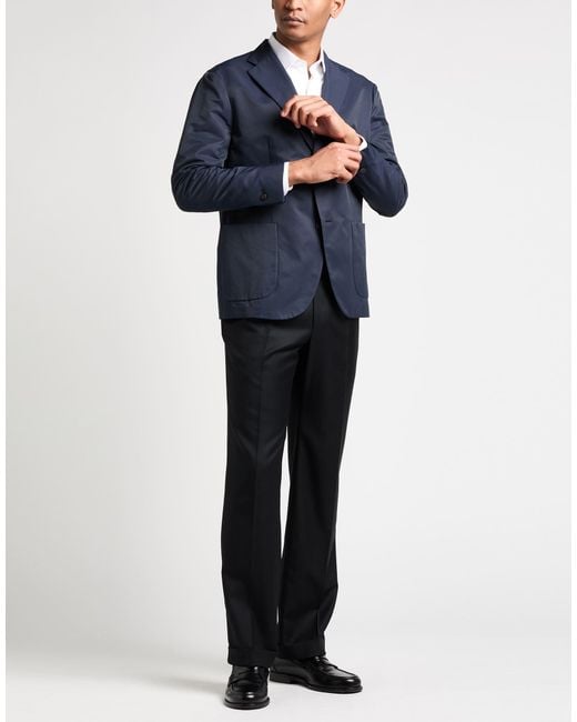 Boglioli Blue Midnight Blazer Cotton, Polyamide for men