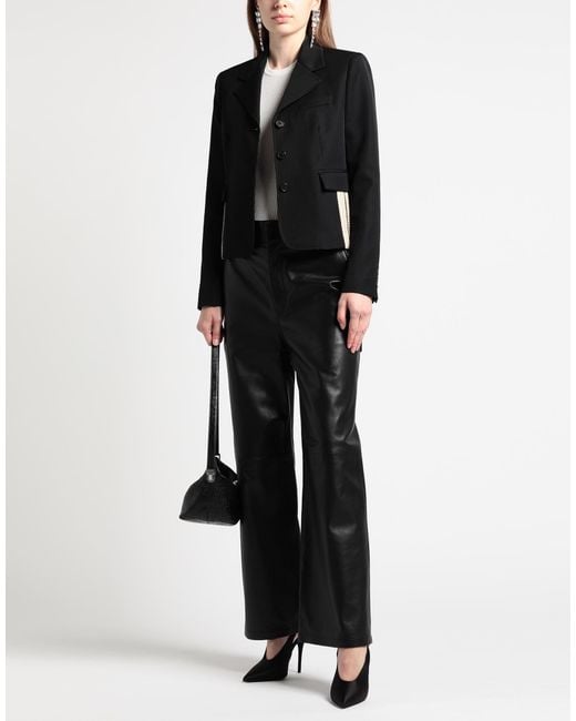 Palm Angels Black Blazer Polyester, Virgin Wool