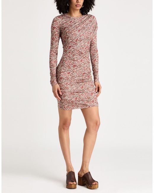 Isabel Marant Pink Rust Mini Dress Modal, Elastane