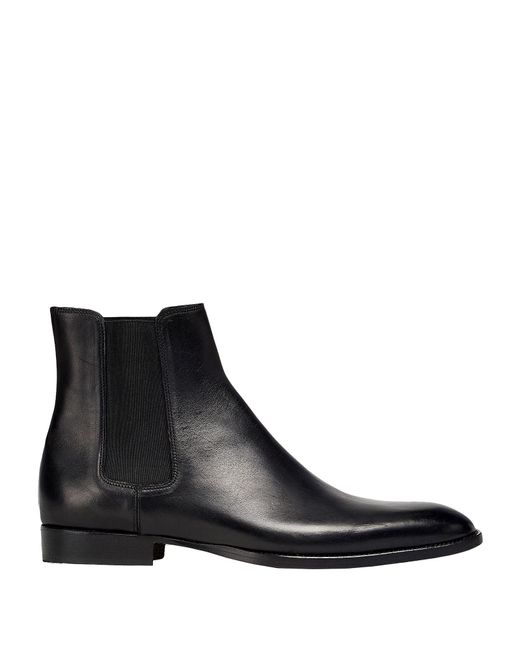 8 by YOOX Leather Ankle Boots in Black for Men | Lyst