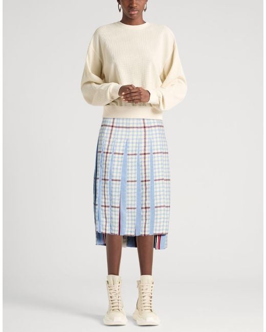 Thom Browne Blue Azure Midi Skirt Wool