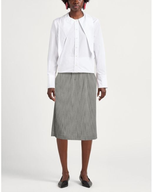 Tela Gray Light Midi Skirt Viscose, Polyester, Elastane