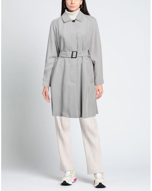 Emporio Armani Gray Overcoat & Trench Coat