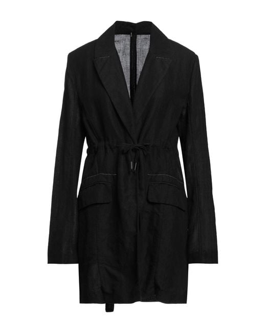 Masnada Black Overcoat & Trench Coat