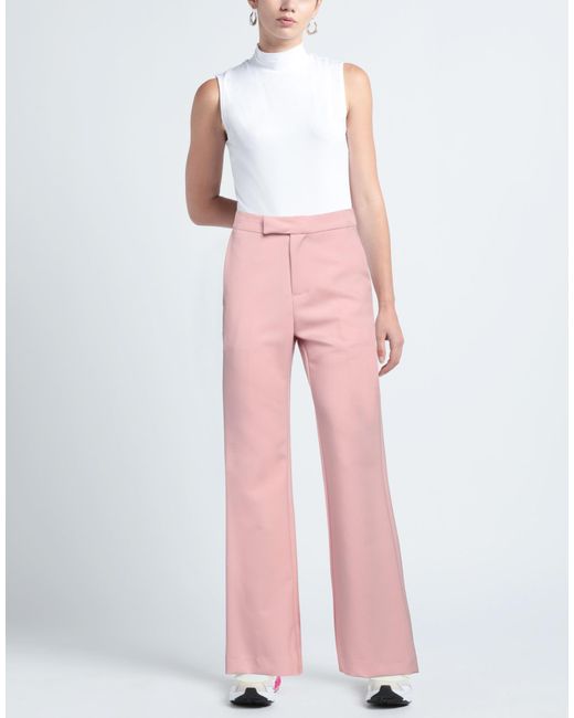 Isabelle Blanche Pink Pants Polyester, Viscose, Elastane