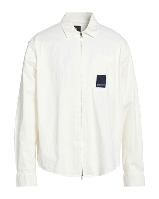ARMANI EXCHANGE White Shirt Cotton, Elastane for men