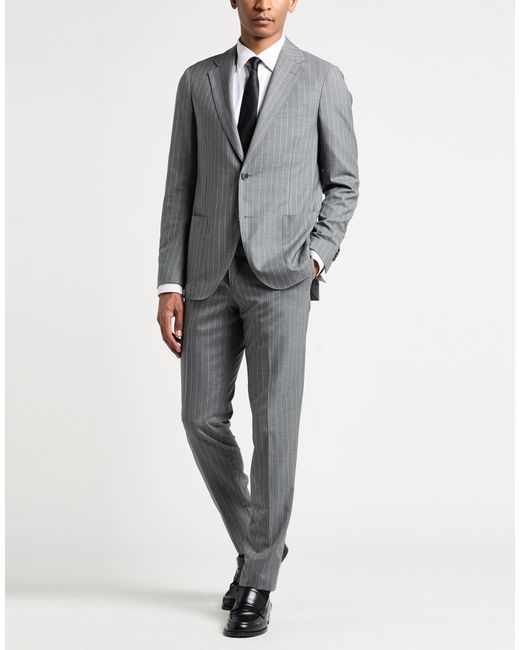 Lardini Gray Suit Wool for men