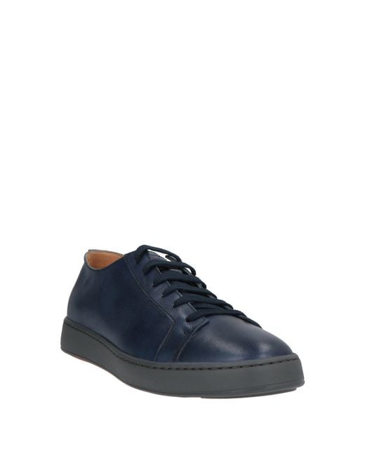 Santoni Blue Sneakers Leather for men