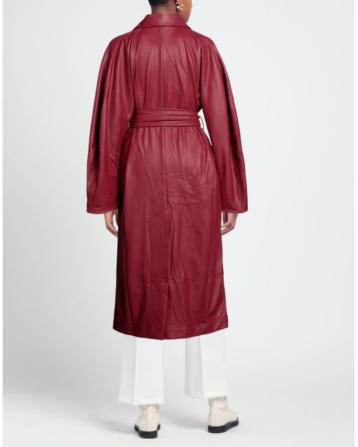 Liya Red Overcoat & Trench Coat