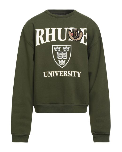 Rhude Green Military Sweatshirt Cotton for men