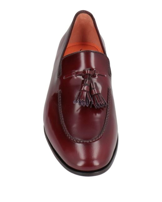 Santoni Red Loafers for men