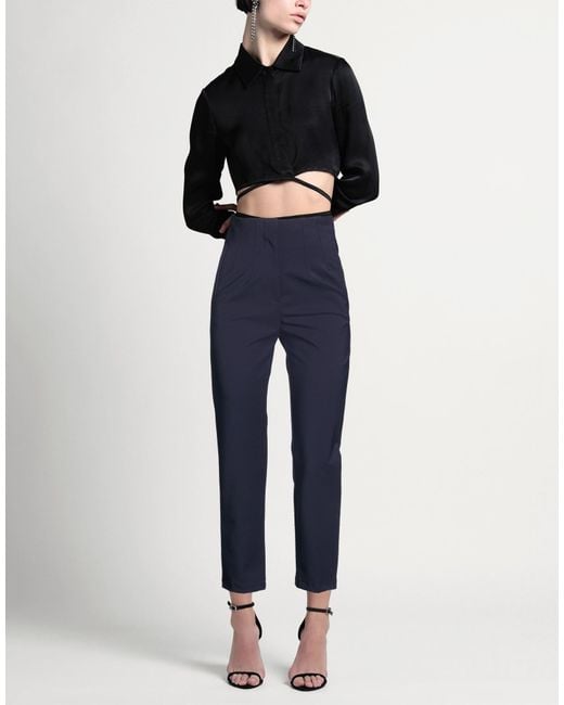 Soallure Blue Pants Polyester, Elastane