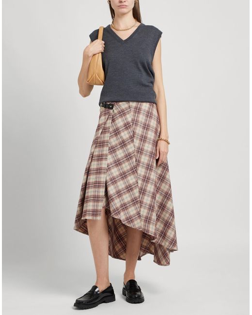 Maje Natural Midi Skirt Acrylic, Polyester, Wool, Polyamide, Viscose