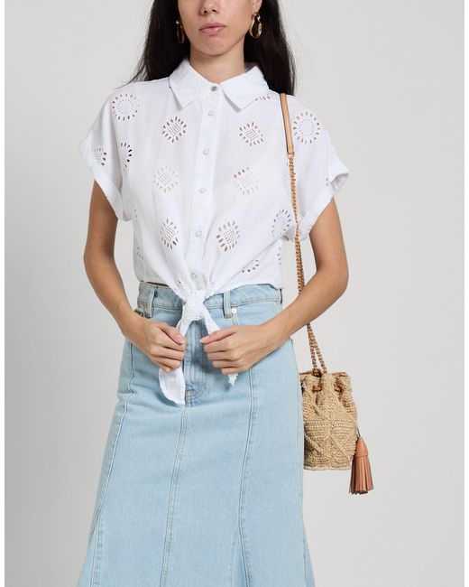 Guess White Shirt Lyocell, Polyester