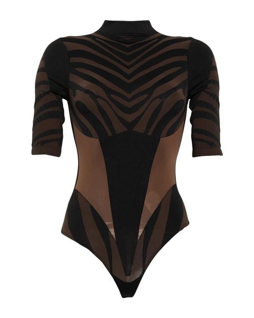 Gcds Black Bodysuit Polyamide, Elastane