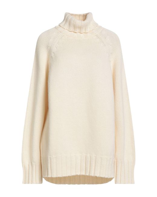 Malo White Ivory Turtleneck Cashmere