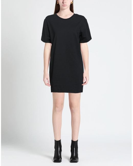 VIRNA DRÒ® Black Mini Dress Viscose, Polyamide, Elastane
