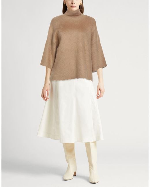 Fabiana Filippi Natural Turtleneck Virgin Wool, Mohair Wool, Polyamide, Wool, Elastane