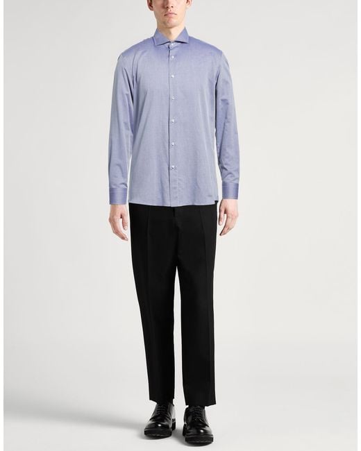Caruso Blue Shirt Cotton for men