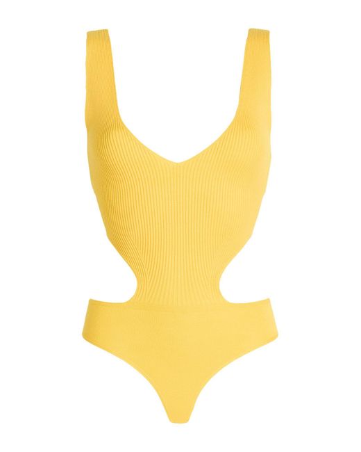Liu Jo Yellow Bodysuit Viscose, Polyester