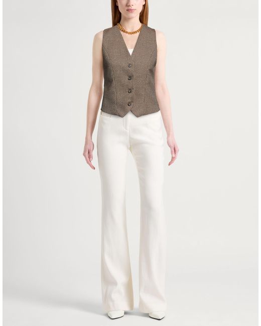 Kaos Brown Camel Tailored Vest Polyester, Viscose, Elastane