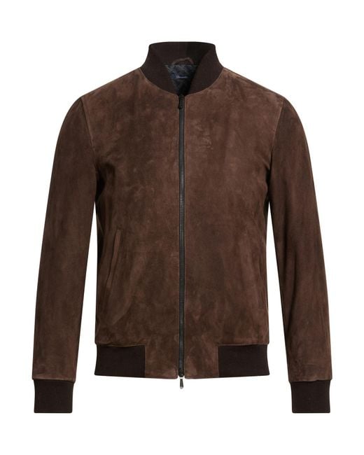 Drumohr Brown Jacket Lambswool for men