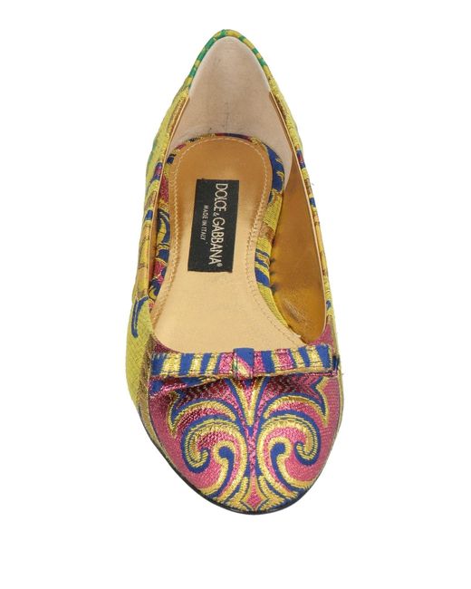 Dolce & Gabbana Green Ballet Flats Textile Fibers