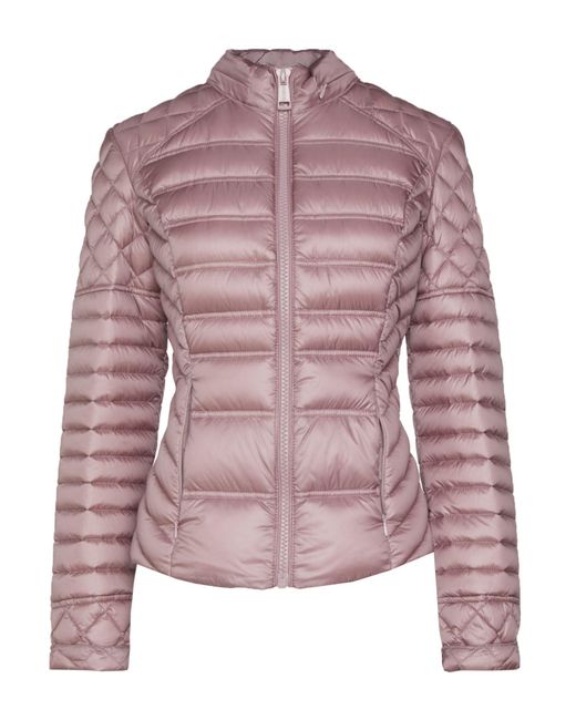 purple guess puffer jacket