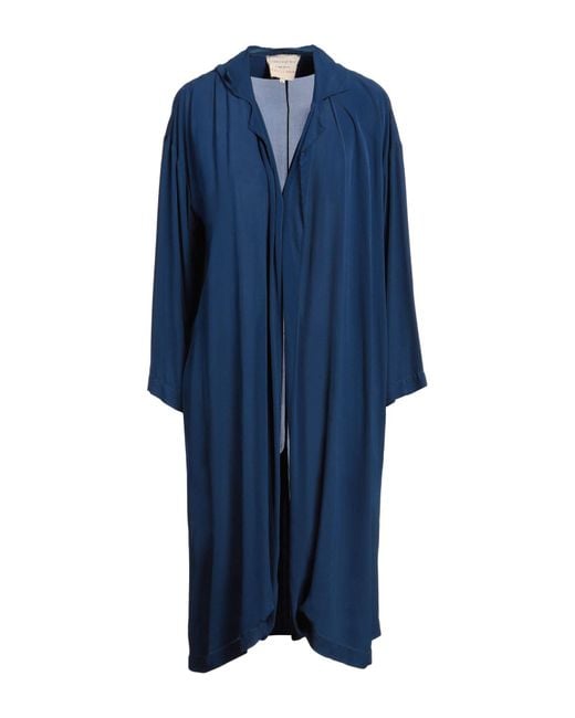 ALESSIA SANTI Blue Overcoat & Trench Coat Viscose