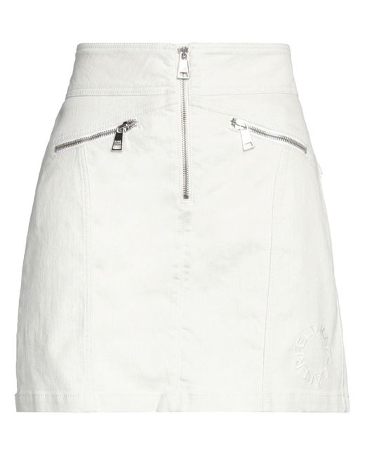 Karl Lagerfeld Natural Ivory Denim Skirt Cotton, Polyester, Polyamide, Elastane