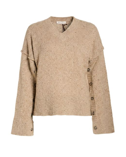 Manila Grace Natural Sand Sweater Wool, Acrylic, Polyester, Polyamide