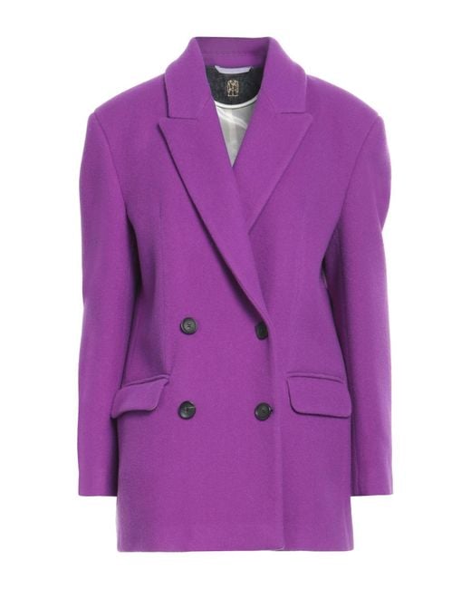 Il Cappottino Purple Coat Virgin Wool